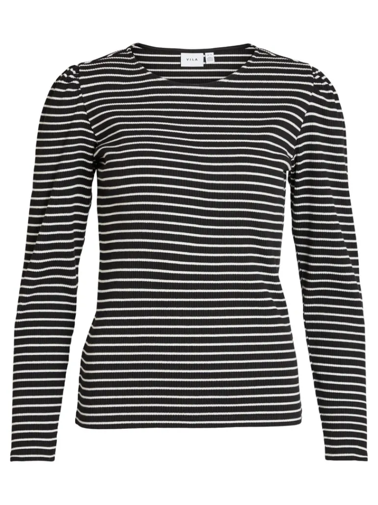 VIBALU PUFF L/S RIB TOP - NOOS black