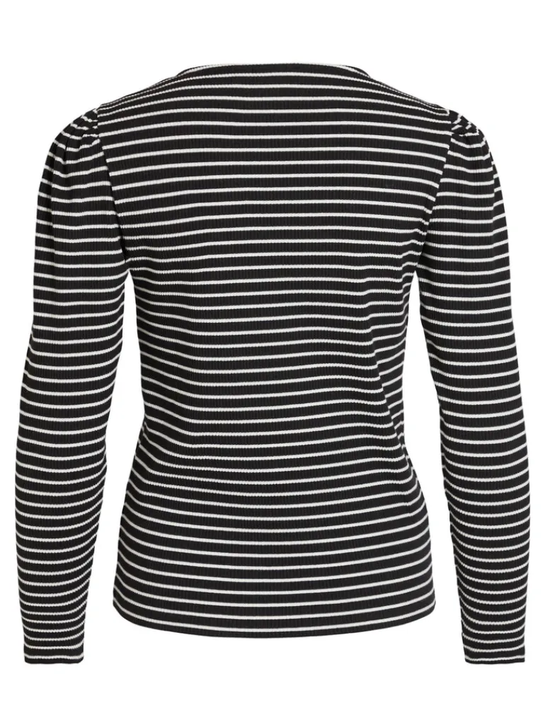 VIBALU PUFF L/S RIB TOP - NOOS black