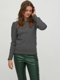 VIBALU PUFF L/S RIB TOP - NOOS black