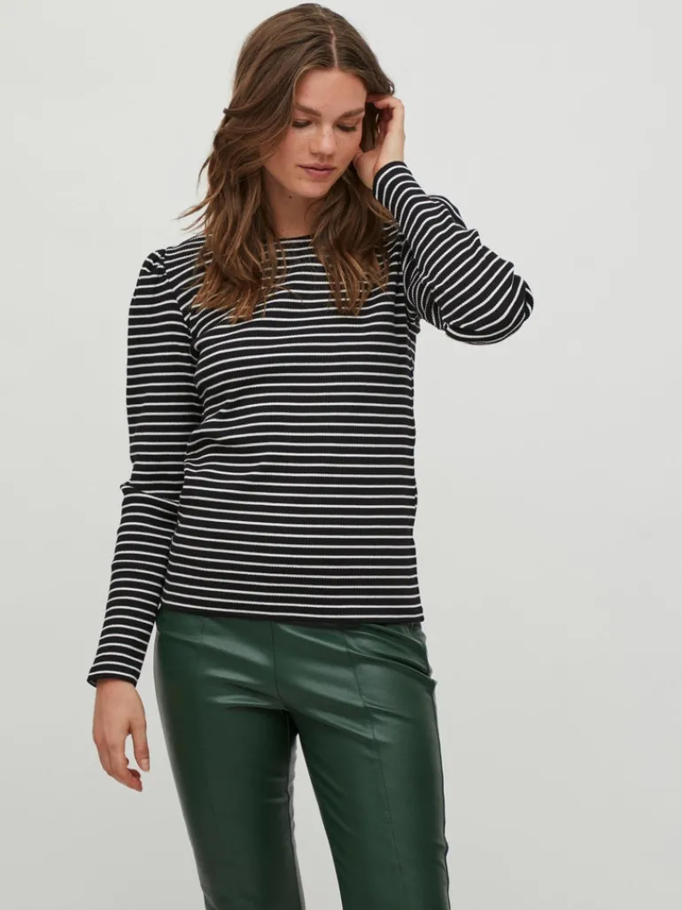 VIBALU PUFF L/S RIB TOP - NOOS black