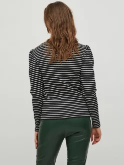 VIBALU PUFF L/S RIB TOP - NOOS black