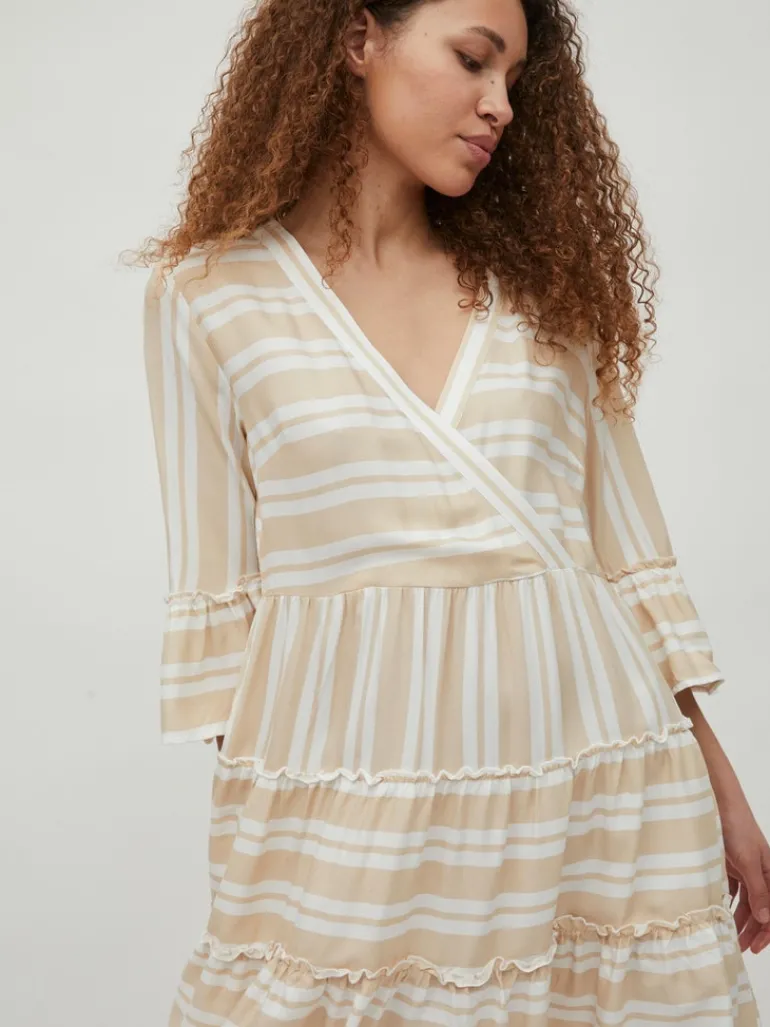 VIBILLY 3/4 DRESS/SU/LC cloud dancer