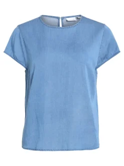 VIBISTA C/S O-NECK TOP - NOOS medium blue denim