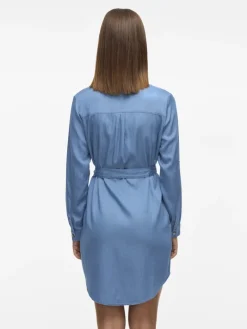 VIBISTA L/S SHIRT DRESS medium blue denim