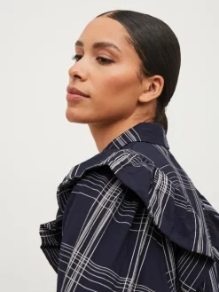 VIBOBBY L/S FLOUNCE DRESS /RX navy blazer