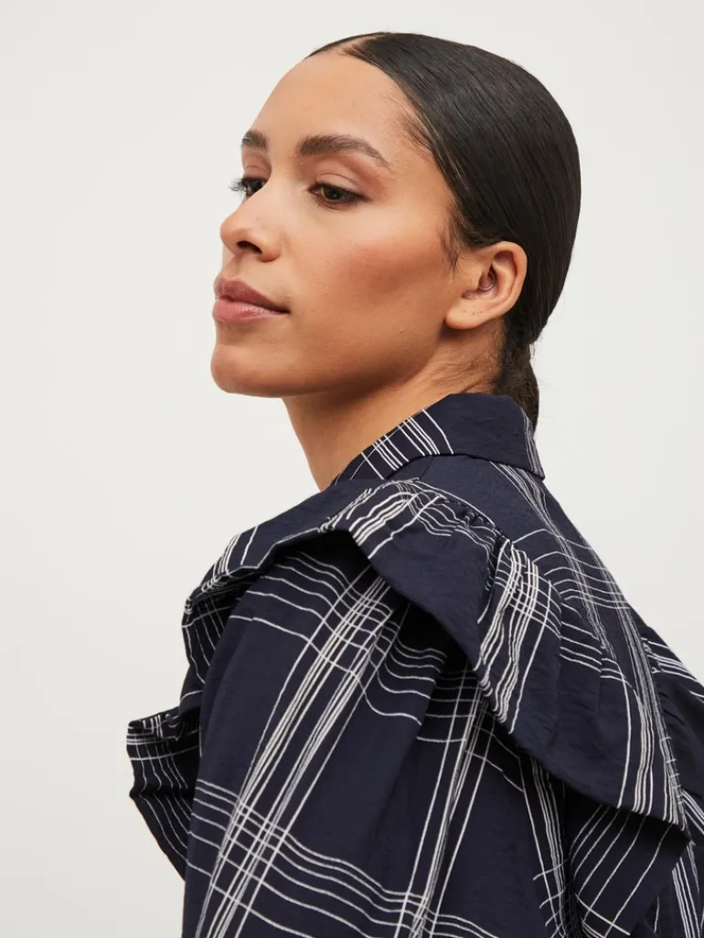 VIBOBBY L/S FLOUNCE DRESS /RX navy blazer