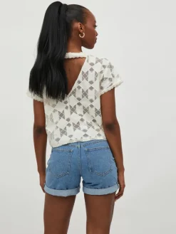 VICALVINA V-NECK S/S TOP/DC/LS birch