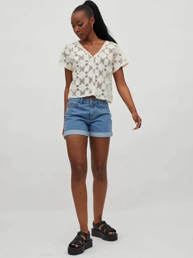 VICALVINA V-NECK S/S TOP/DC/LS birch