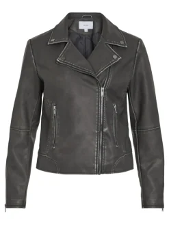 VICARA WASHED COATED JACKET black