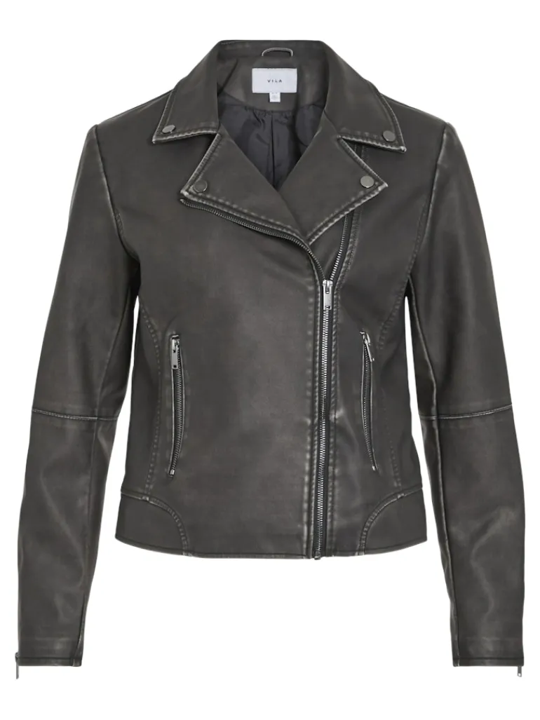 VICARA WASHED COATED JACKET black