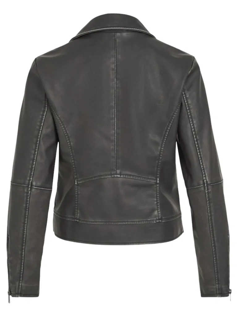 VICARA WASHED COATED JACKET black