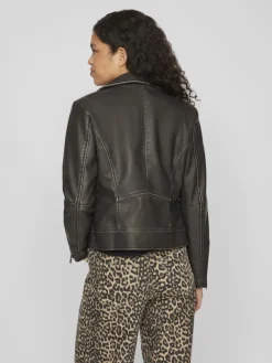 VICARA WASHED COATED JACKET black