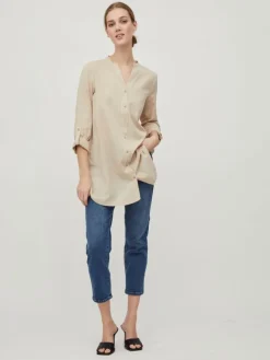 VICHELLIE L/S V-NECK TUNIC cement