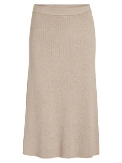 VICOMFY A-LINE KNIT SKIRT- NOOS natural melange