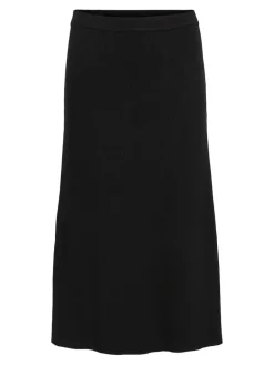 VICOMFY A-LINE KNIT SKIRT- NOOS black