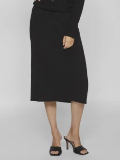 VICOMFY A-LINE KNIT SKIRT- NOOS black