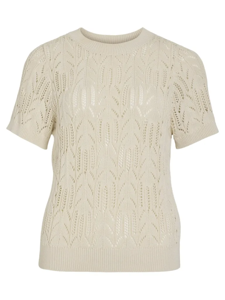 VICOTTI S/S O-NECK KNIT TOP - NOOS birch
