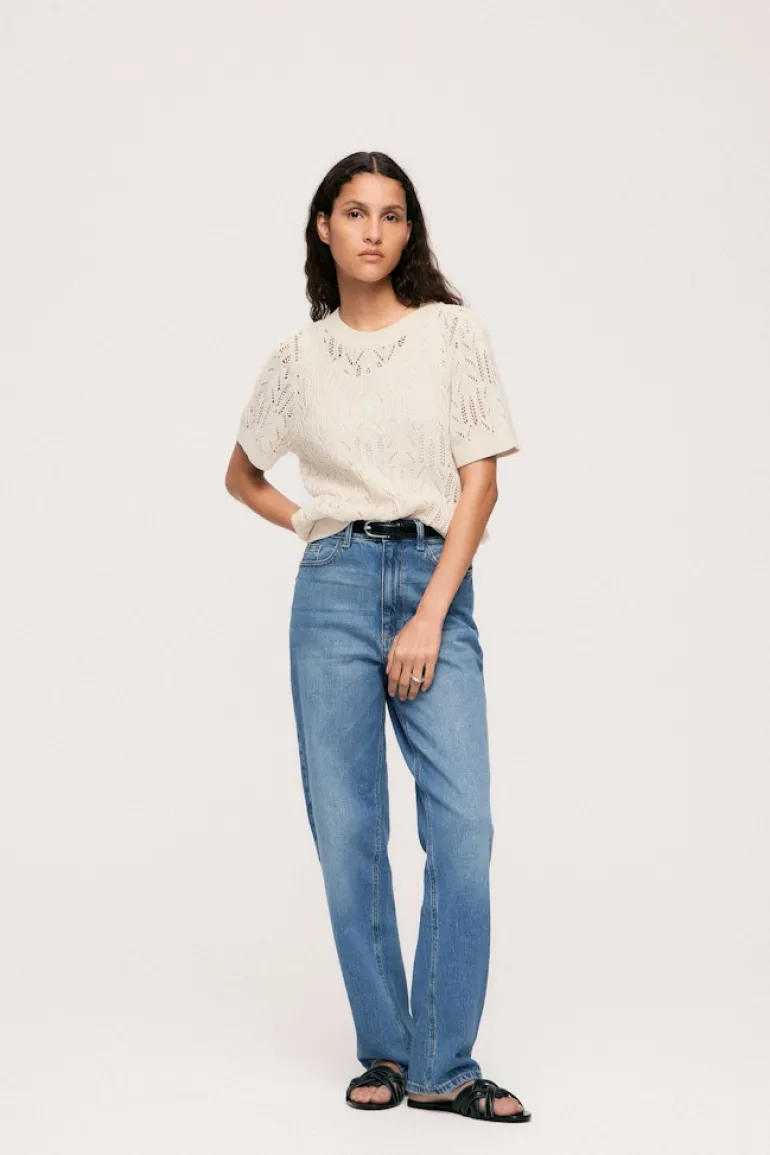 VICOTTI S/S O-NECK KNIT TOP - NOOS birch
