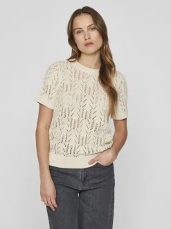 VICOTTI S/S O-NECK KNIT TOP - NOOS birch