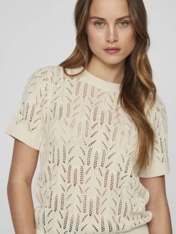 VICOTTI S/S O-NECK KNIT TOP - NOOS birch