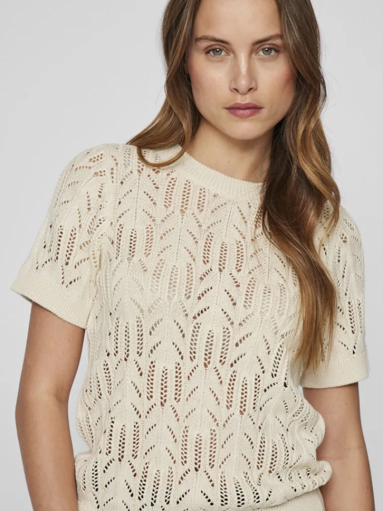 VICOTTI S/S O-NECK KNIT TOP - NOOS birch