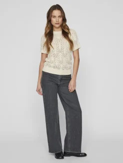 VICOTTI S/S O-NECK KNIT TOP - NOOS birch
