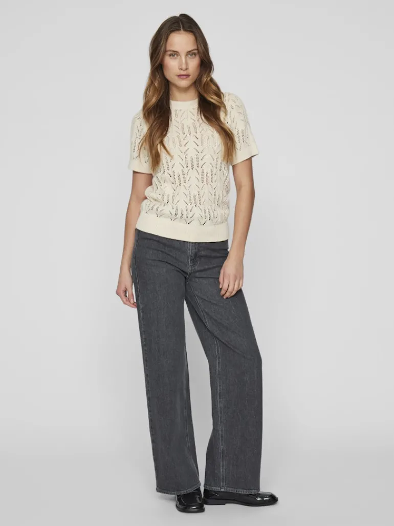 VICOTTI S/S O-NECK KNIT TOP - NOOS birch