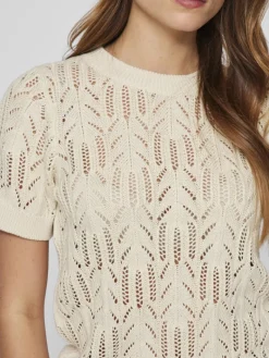 VICOTTI S/S O-NECK KNIT TOP - NOOS birch