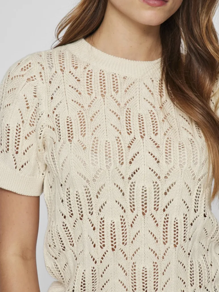 VICOTTI S/S O-NECK KNIT TOP - NOOS birch
