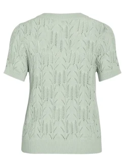 VICOTTI S/S O-NECK KNIT TOP - NOOS silt green