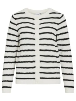 VIDALO O-NECK L/S KNIT CARDIGAN - NOOS white alyssum
