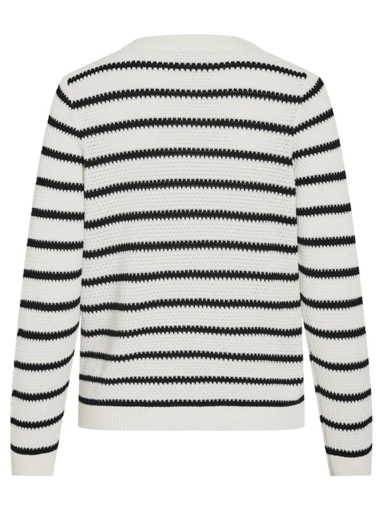 VIDALO O-NECK L/S KNIT CARDIGAN - NOOS white alyssum