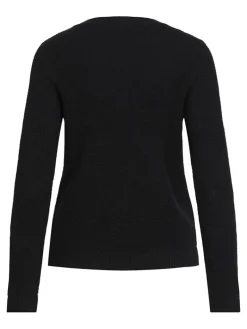 VIDALO O-NECK L/S KNIT TOP- NOOS black