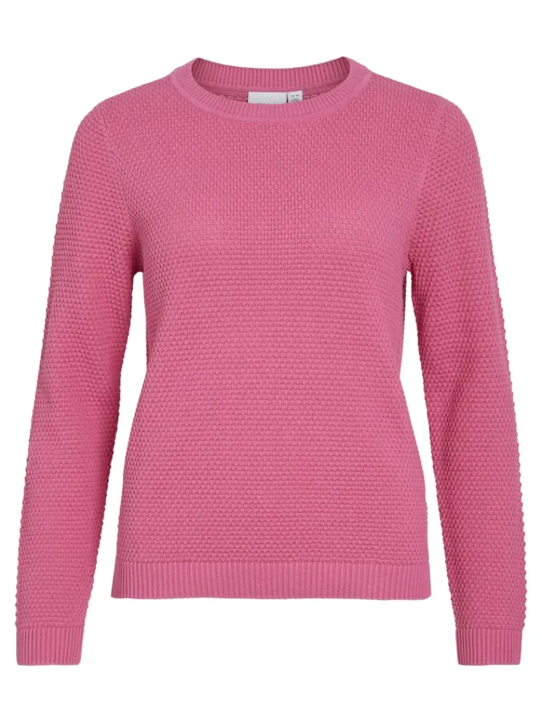 VIDALO O-NECK L/S KNIT TOP- NOOS sangria sunset