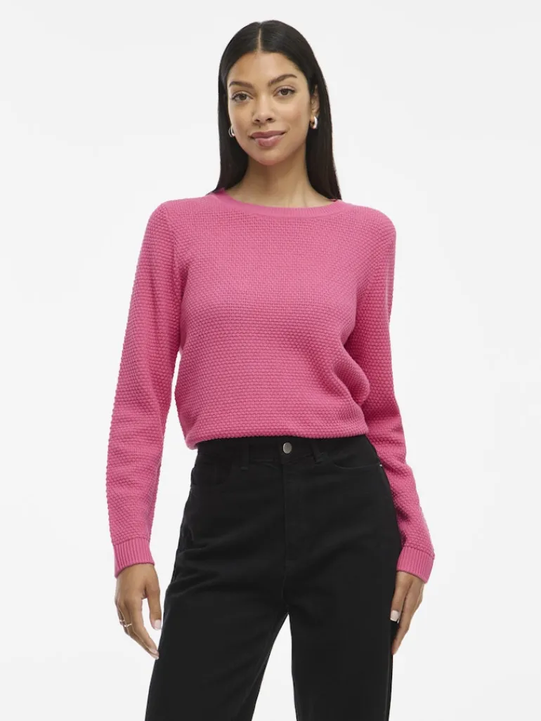 VIDALO O-NECK L/S KNIT TOP- NOOS sangria sunset