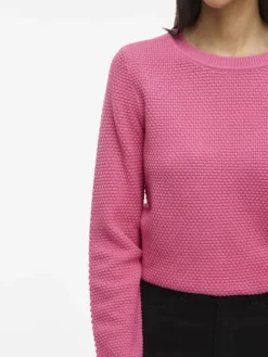 VIDALO O-NECK L/S KNIT TOP- NOOS sangria sunset
