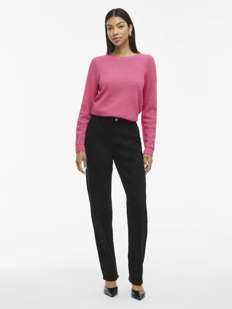 VIDALO O-NECK L/S KNIT TOP- NOOS sangria sunset