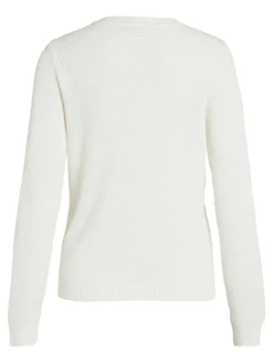 VIDALO O-NECK L/S KNIT TOP- NOOS white alyssum