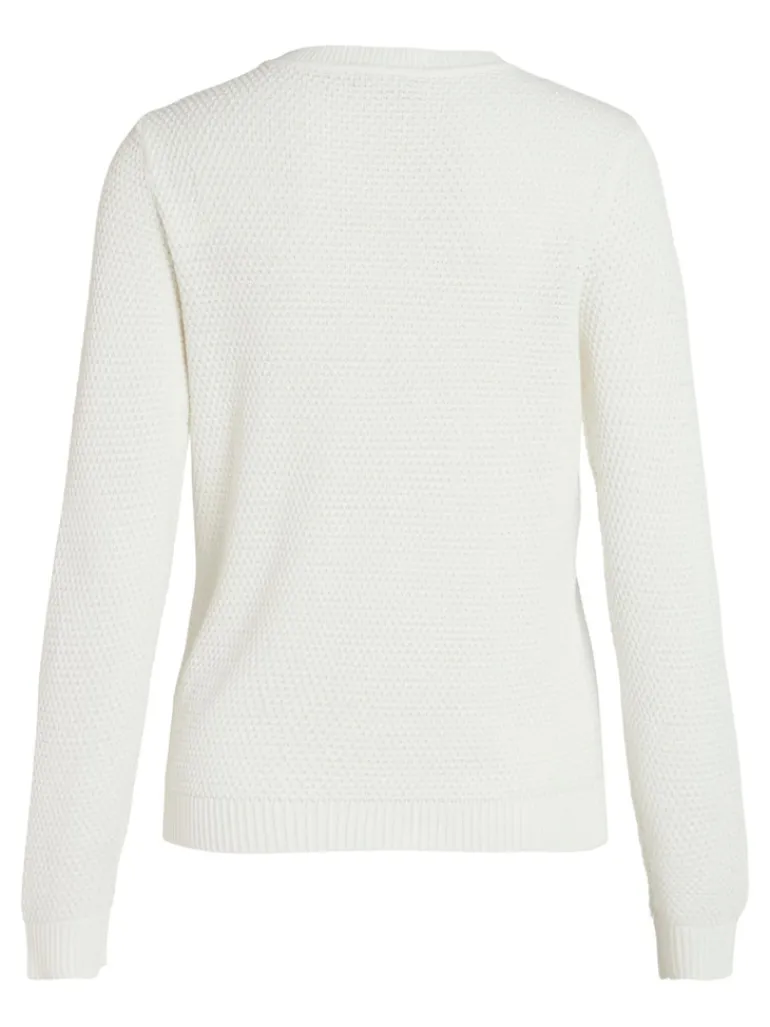 VIDALO O-NECK L/S KNIT TOP- NOOS white alyssum