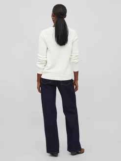 VIDALO O-NECK L/S KNIT TOP- NOOS white alyssum