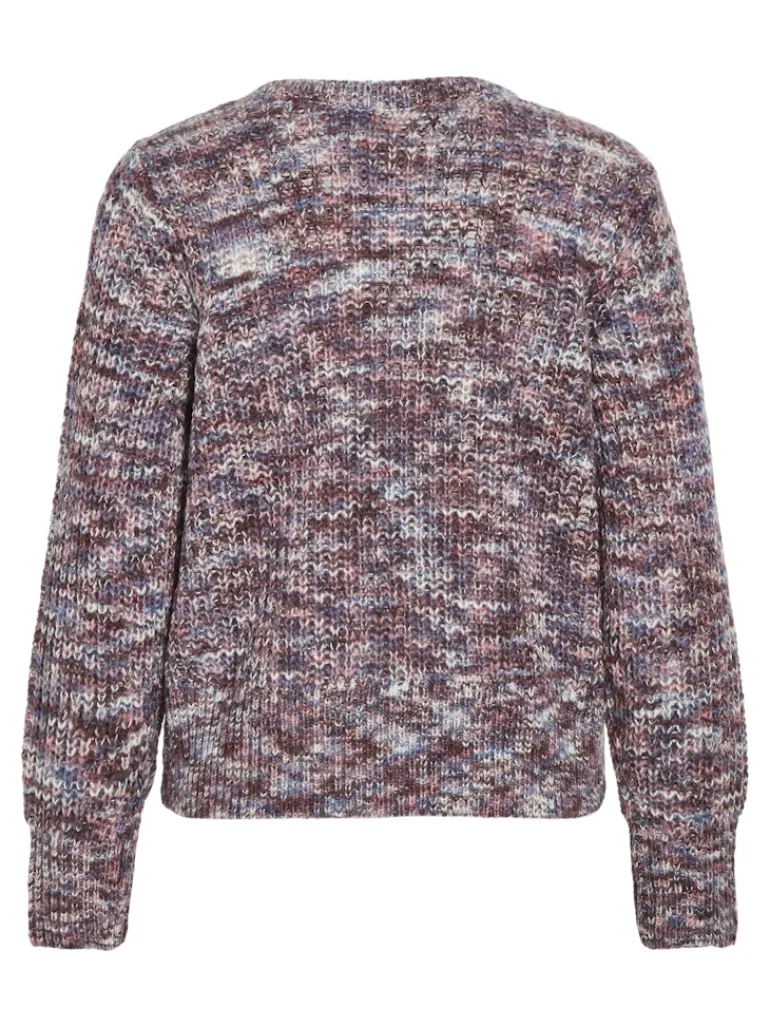 VIDIRMA REV V-NECK L/S KNIT TOP/1 bijou blue
