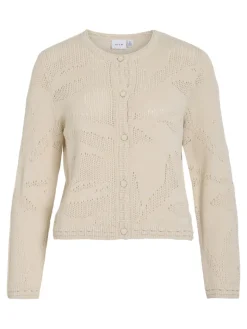 VIEILEEN O-NECK L/S KNIT CARDIGAN/PB birch