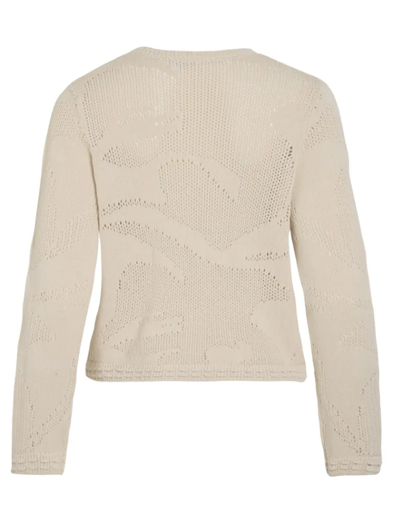VIEILEEN O-NECK L/S KNIT CARDIGAN/PB birch