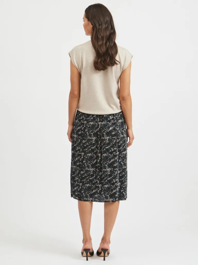 VIELASTA S/L HIGH NECK KNIT VEST/BF natural melange