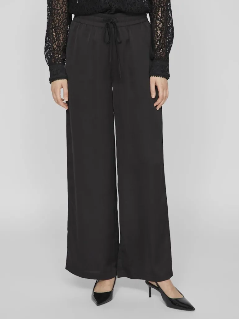 VIELLETTE HW WIDE PANTS-NOOS black
