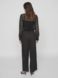 VIELLETTE HW WIDE PANTS-NOOS black