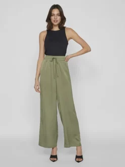 VIELLETTE HW WIDE PANTS-NOOS oil green