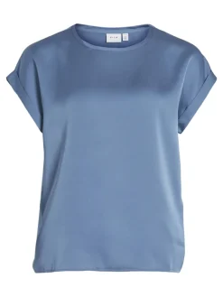 VIELLETTE S/S SATIN TOP - NOOS dunkelblau1