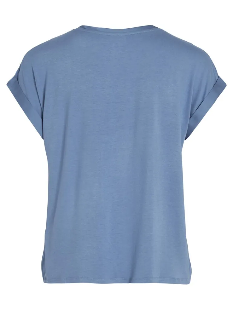 VIELLETTE S/S SATIN TOP - NOOS dunkelblau1