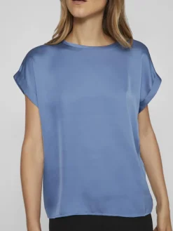 VIELLETTE S/S SATIN TOP - NOOS dunkelblau1
